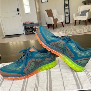 Nike Air Max 2014 Miami Night Factor Black Volt Blue 621077-308 Sz 13